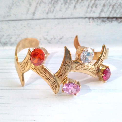 Branches Cufflet with Multicolored Sapphires