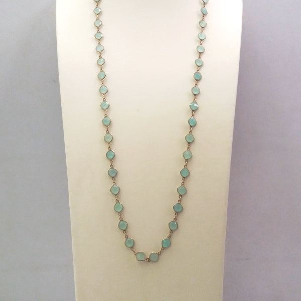 Chalcedony Jeweled Chain Necklace