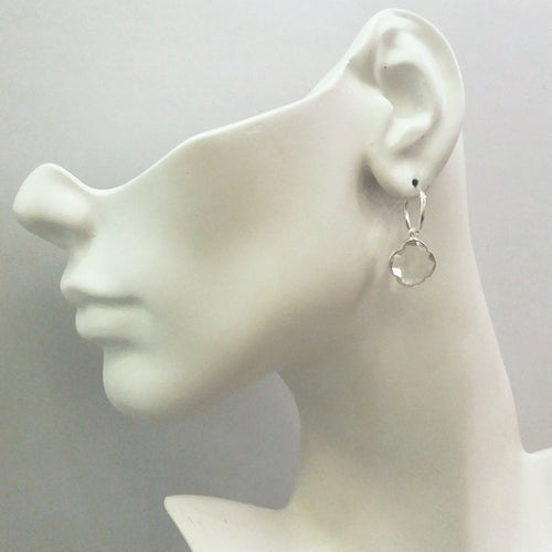 Clear Quartz Loop Single Drop Earrings