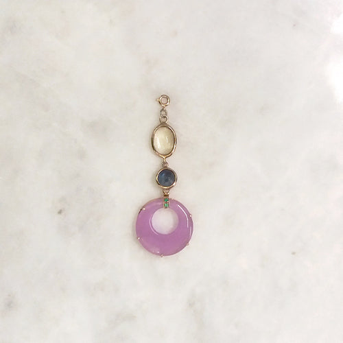 Clear Quartz, Flourite, Lavender Jade and Green Agate Pendant