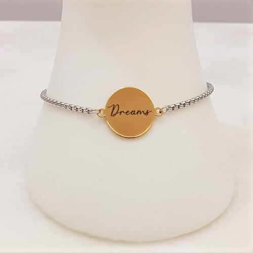 Dream Affirmation Slider Bracelet 2 Tone