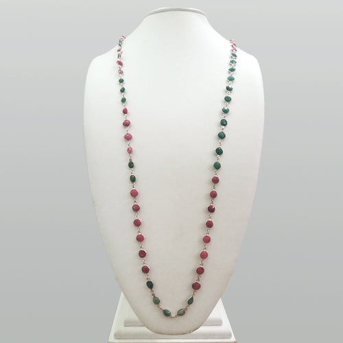 Emerald and Ruby Jeweled Chain Necklace