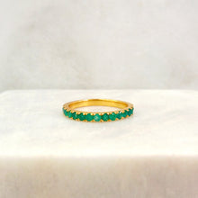 Green Agate Half Eternity Ring