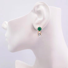 Green Agate & White Topaz Separates Earrings