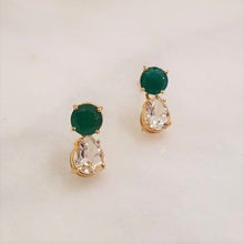 Green Agate & White Topaz Separates Earrings