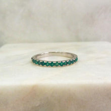 Green Agate Half Eternity Ring