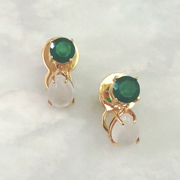 Green Agate & Moonstone Separates Earrings