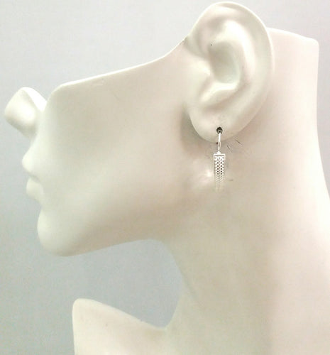 Long Weave Drop Earrings