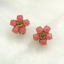 Cherry Quartz & Peridot Bloom Earrings