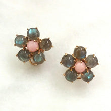 Labradorite & Pink Opal Bloom Earrings