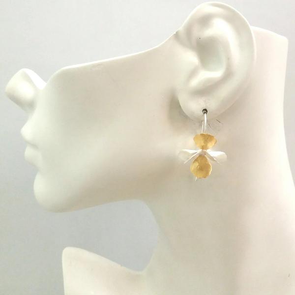2-tone Full Bloom Drop Earrings