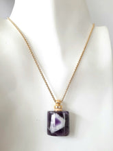 Chevron Amethyst Square Essential Oil Bottle Pendant