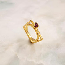 Rhodolite Garnet Minette Cube Ring