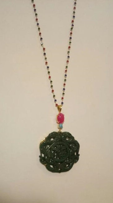 Green Jade Fu Terra Firma Pendant