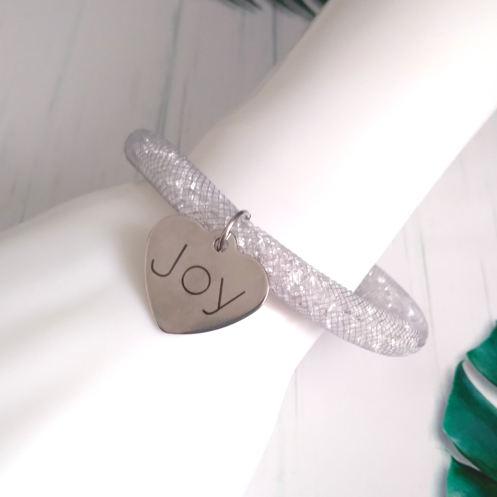 Silver Crystal Mesh Joy Bracelet