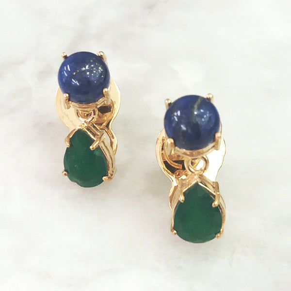 Lapiz Lazuli & Green Agate Separates Earrings