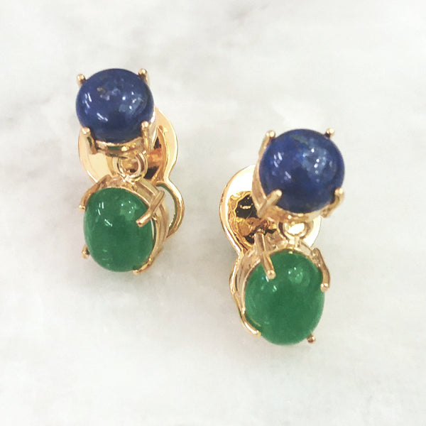 Lapiz Lazuli & Green Jade Separates Earrings