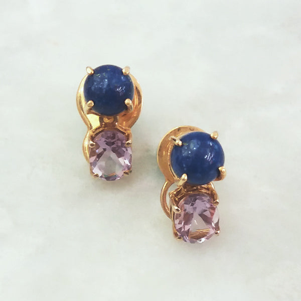 Lapiz Lazuli & Amethyst Separates Earrings