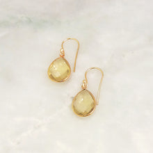 Lemon Quartz Single Drop Hook Earrings
