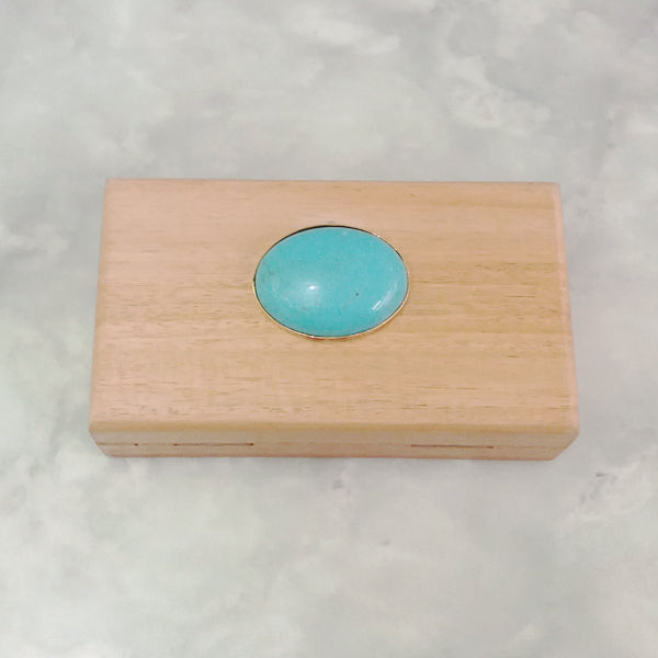 Mahogany with Turquoise Jewelry Box