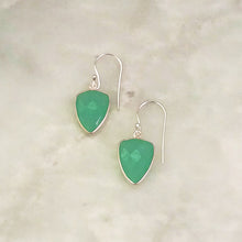 Mint Green Chalcedony Single Drop Hook Earrings