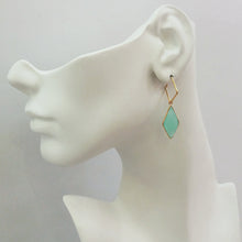 Mint Green Chalcedony Loop Drop Earrings