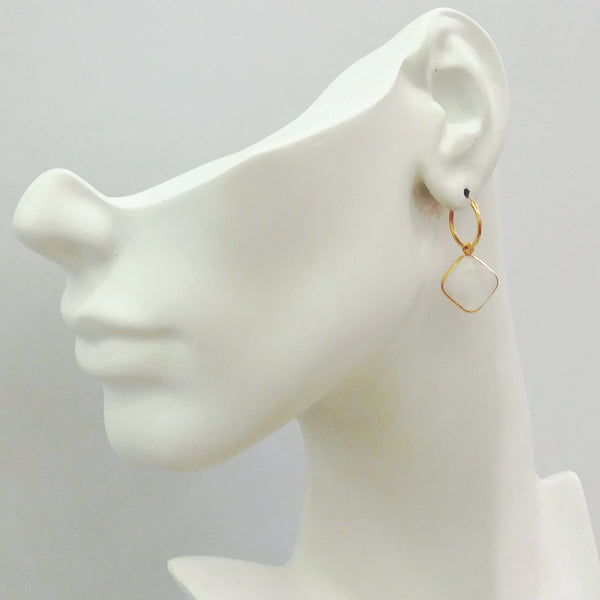 Moonstone Loop Drop Earrings