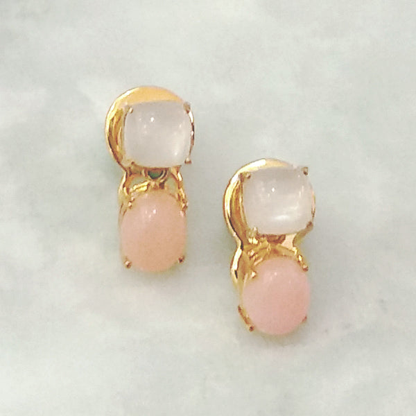 Moonstone & Pink Opal Separates Earrings