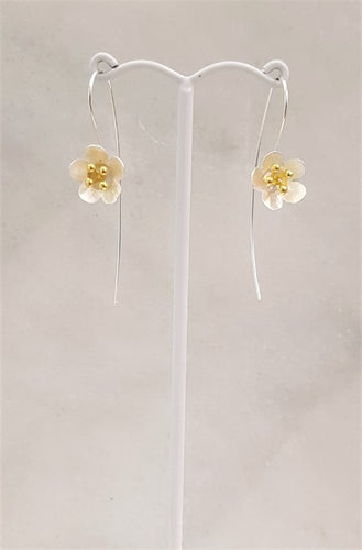 Poppy Flower 2 Tone Earrings