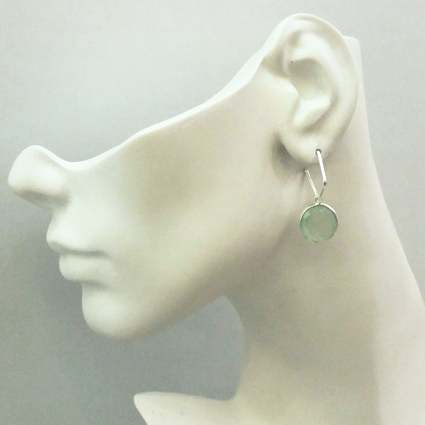 Prehnite Loop Single Drop Earrings