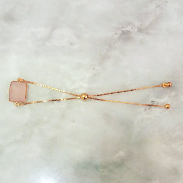 Rose Quartz Jeweled Bracelet