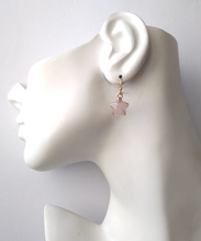 Rose Quartz Star Single Drop Earrings