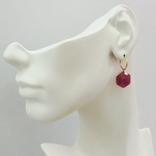 Ruby Loop Drop Earrings
