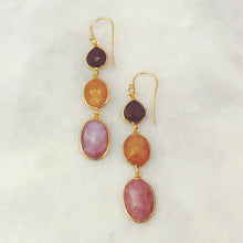 Ruby & Colored Sapphire Double Drop Earrings