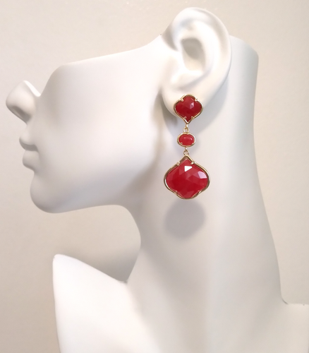 Alhambra Brass Stud Earrings