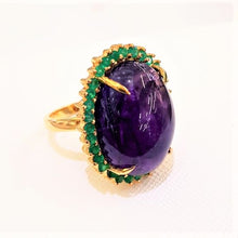 Amethyst & Green Agate Cocktail Ring