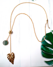 Anthurium with Green Jade Slider Necklace