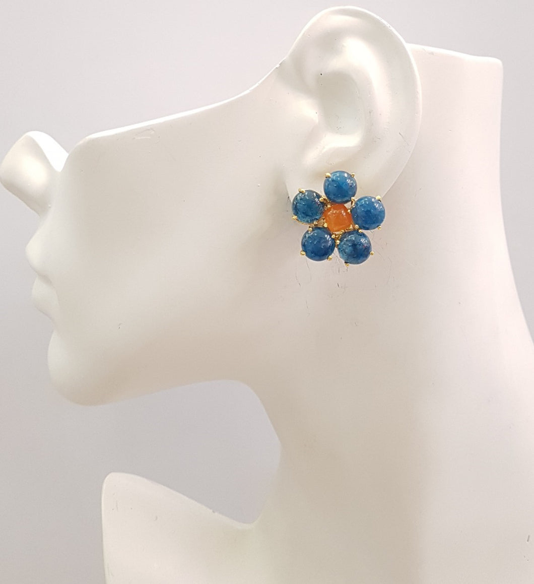 Apatitie & Carnelian Bloom Earrings