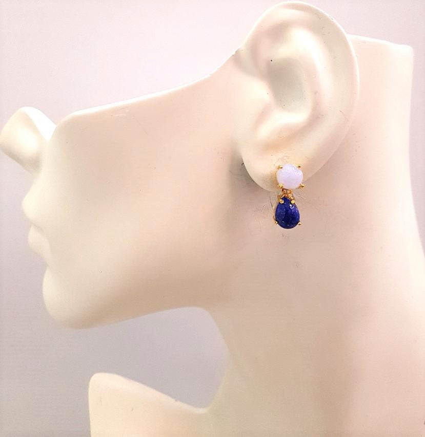 Blue Lace Agate & Lapis Lazuli Separates Earrings