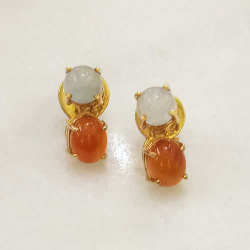 Aquamarine & Carnelian Separates Earrings