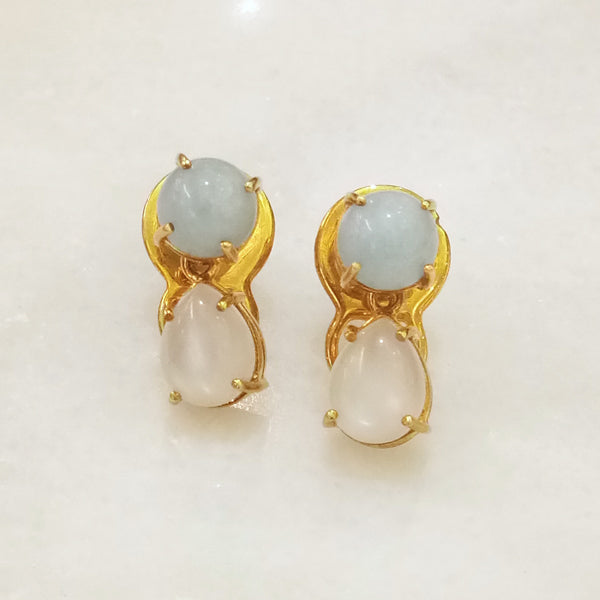 Aquamarine & Moonstone Separates Earrings