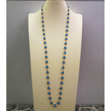 Blue Agate Jeweled Chain Necklace