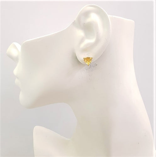 Citrine Trillion Stud Earrings
