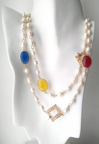 Clara 2 Jeweled Chain Necklace