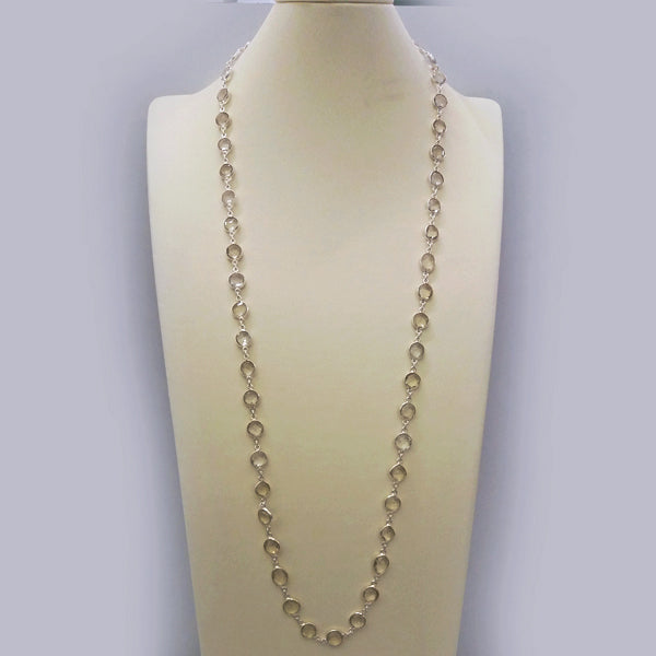 Clear Quartz Jeweled Chain Necklace