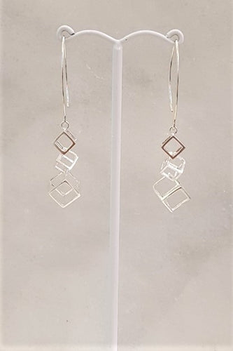 Silhouette Cubes Silver Earrings
