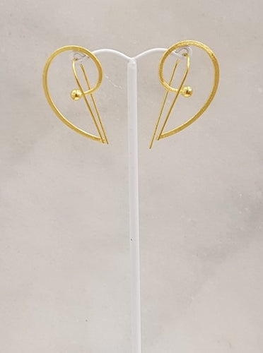 D Cleft Gold Earrings