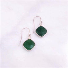 Emerald Single Drop Hook Earrings