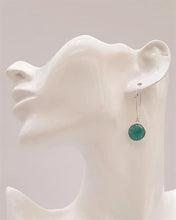 Emerald Single Gem Drop V-hook Earrings