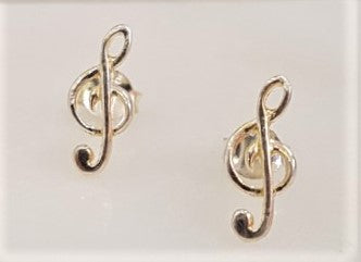 G Cleft Silver Stud Earrings